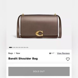 Coach Bandit Shoulder Bag, dark stone
